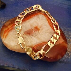 Figaro Gold Link Bracelet